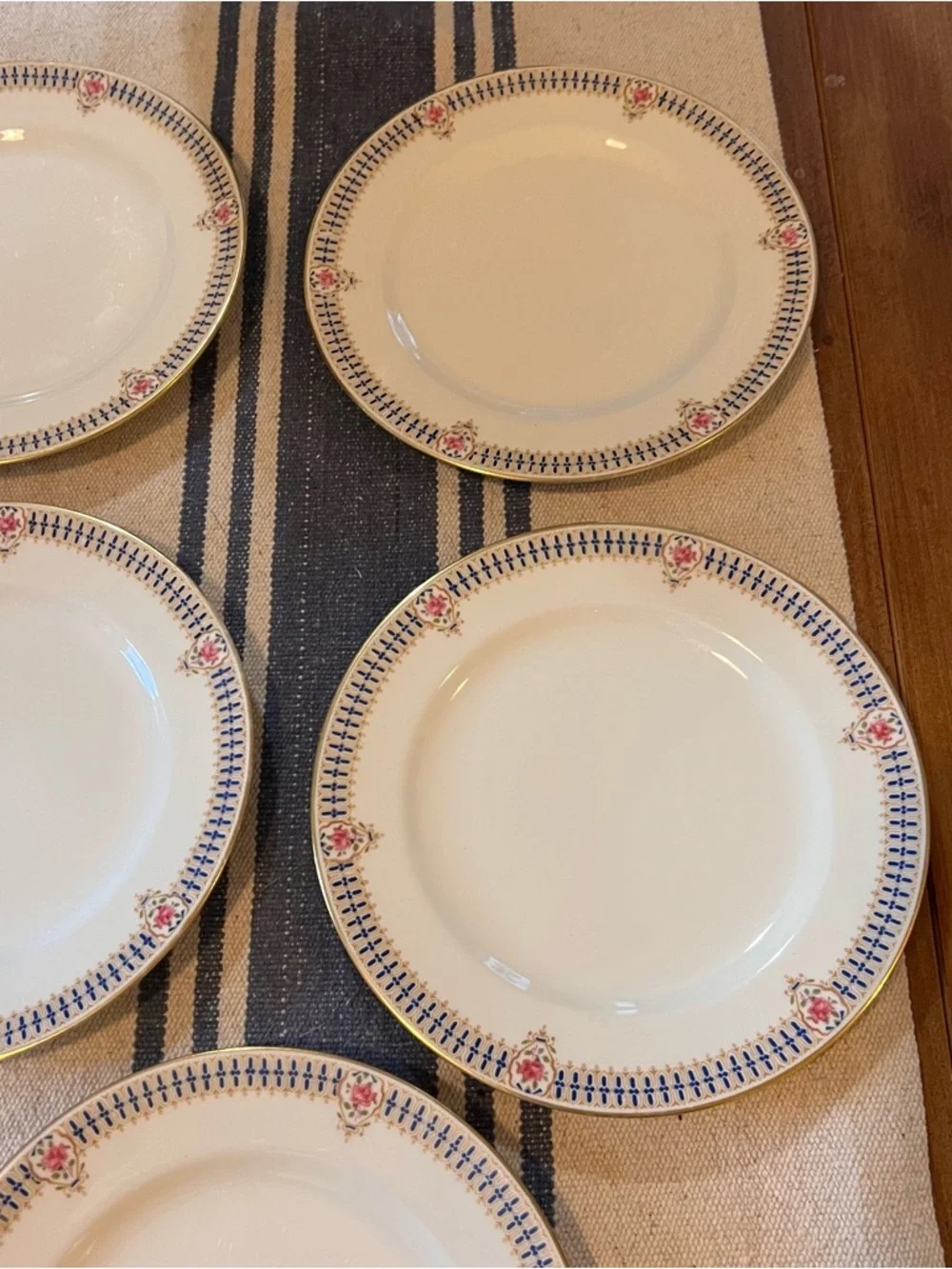 5 Antique Limoges Salad Side Plates – C. Ahrenfeldt Dulin & Martin Gold Floral